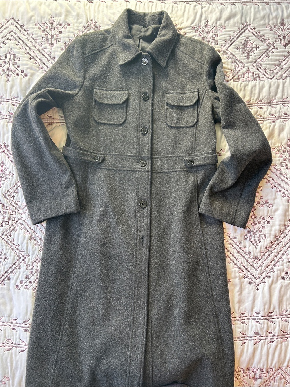 Kenneth Cole Reaction Charcoal Long Trench Coat